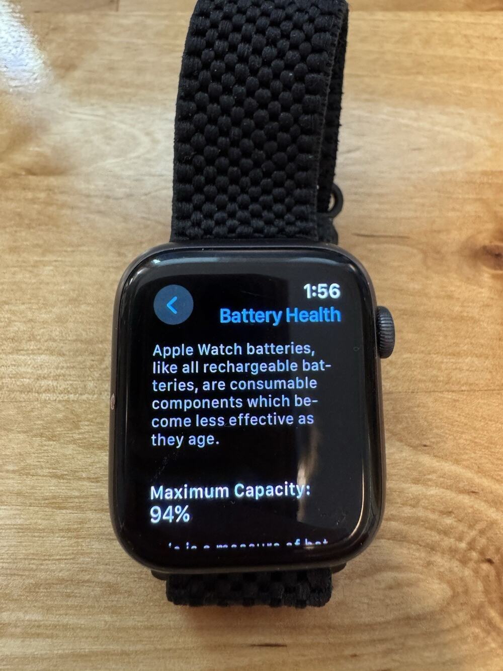 Apple Watch Series 4 / 42mm Black With Band - 94% Battery Life - ready to pair
